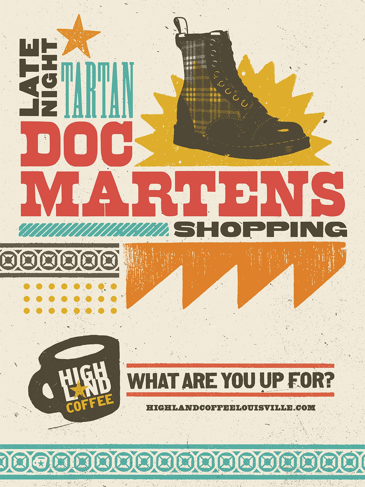 Highland Coffee Doc Martens poster