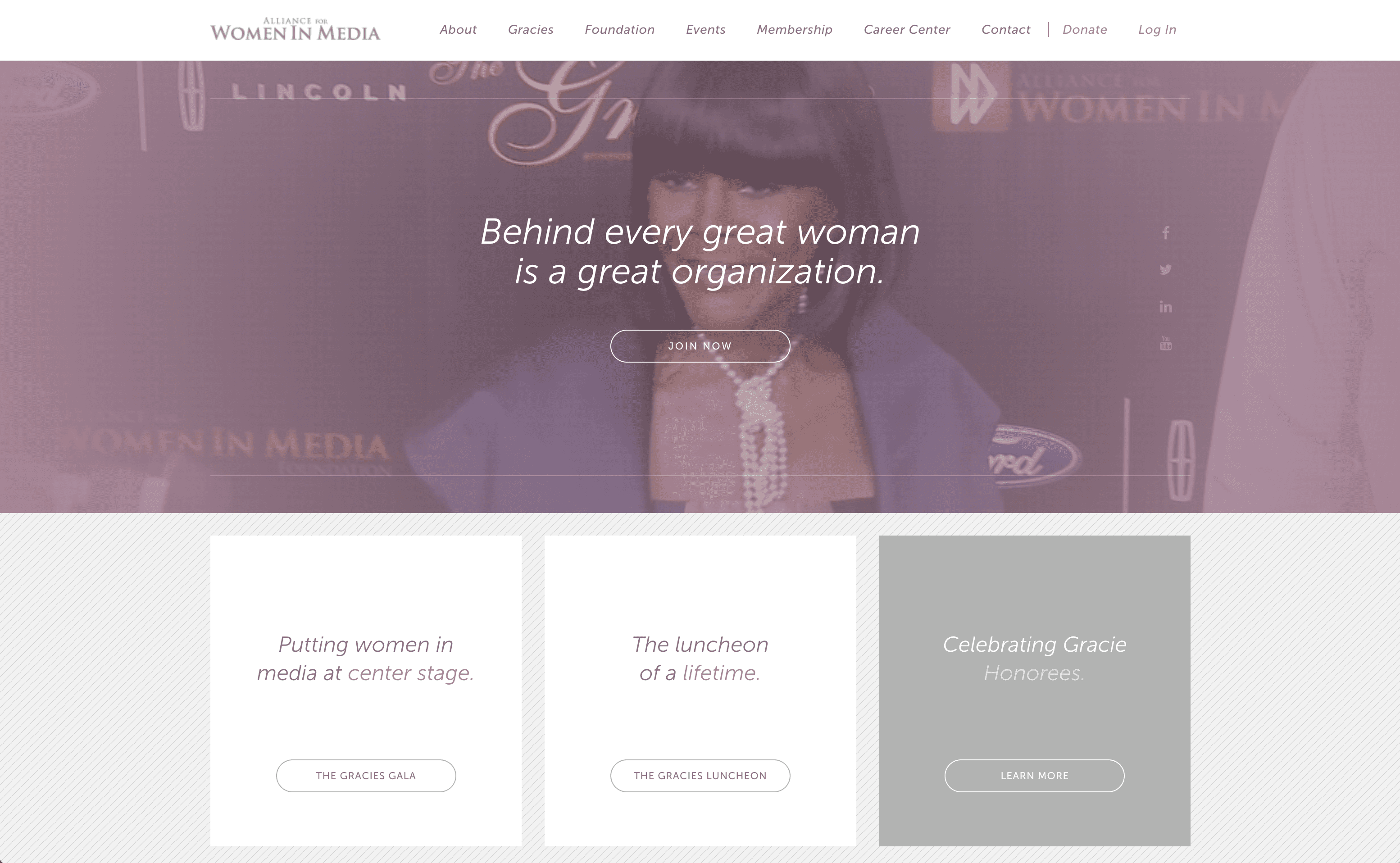Alliance for Women in Media web page