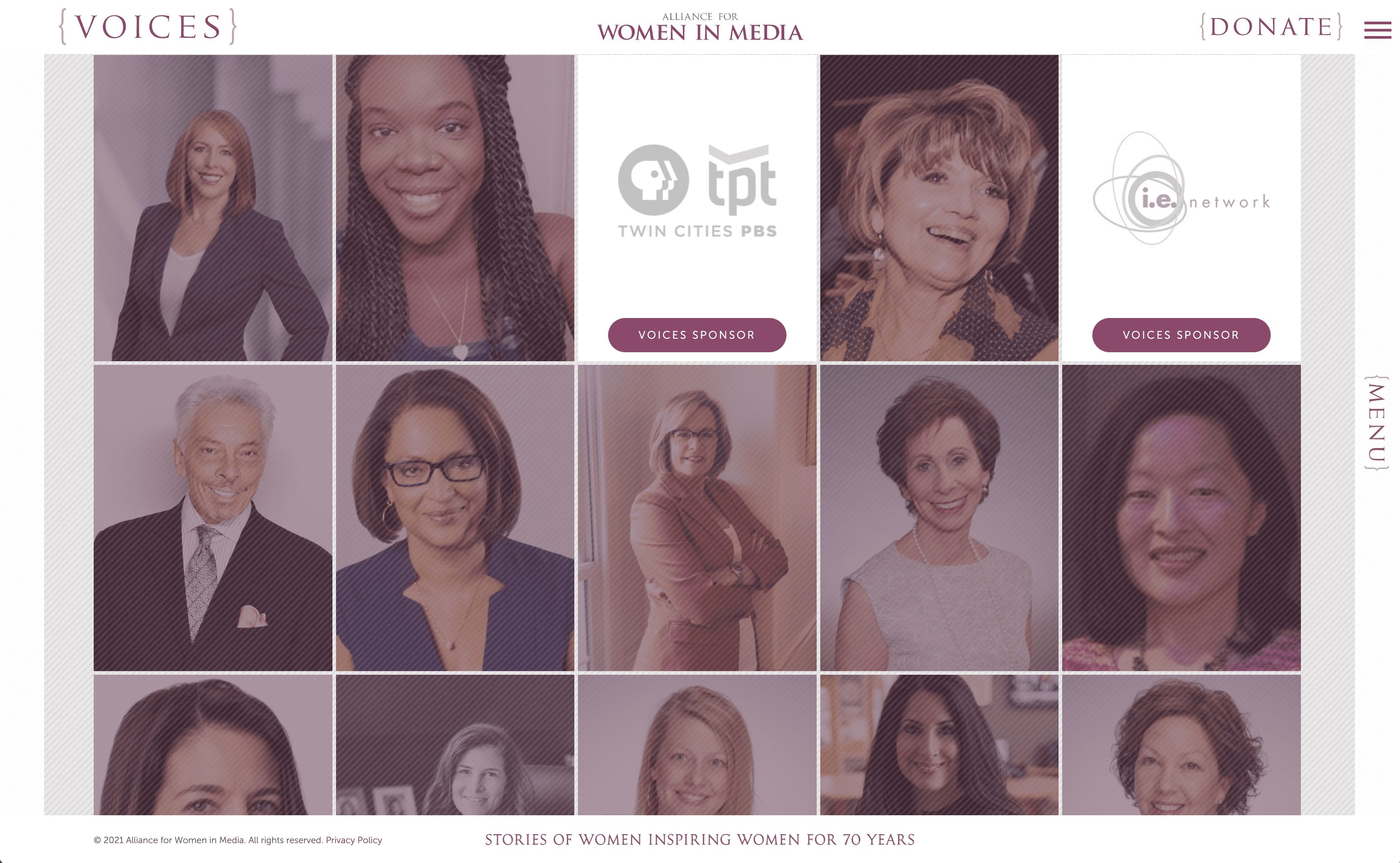 Alliance for Women in Media microsite web page