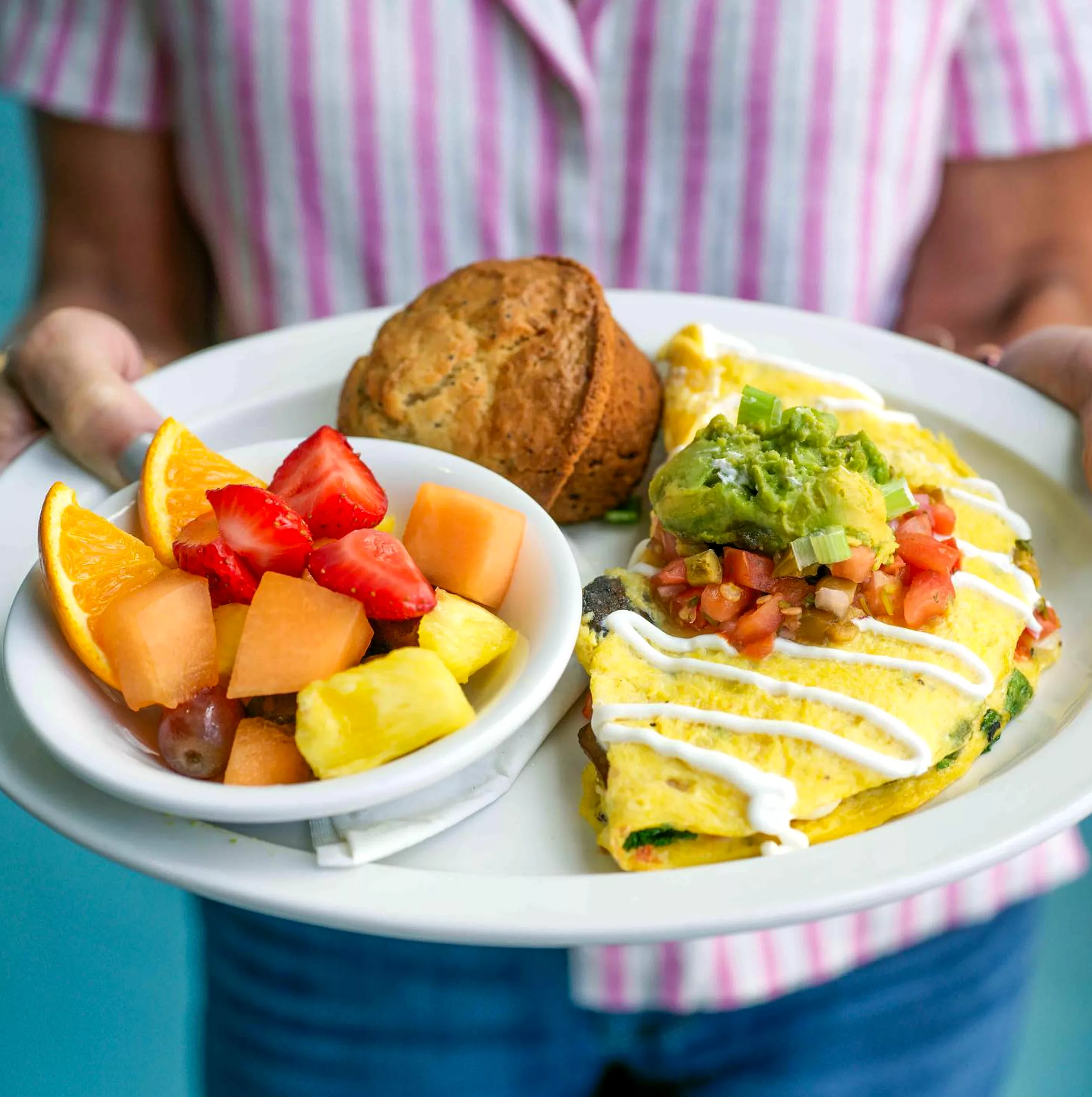 Loaded breakfast platter.