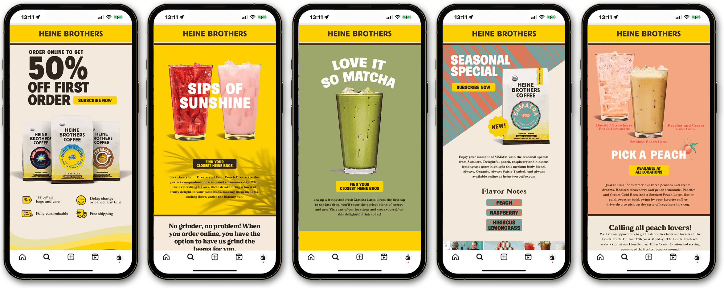 email examples shown on a mobile device