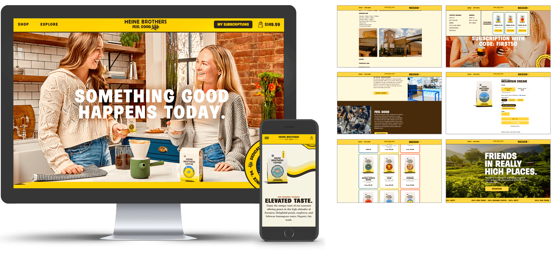 Heine Brothers Website layouts